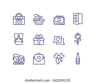 Icon set design of Love valentines day wedding passion romantic decoration and marriage theme Vector illustration