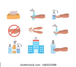 Icon set design of Medical care hygiene health emergency aid exam clinic and patient theme Vector illustration