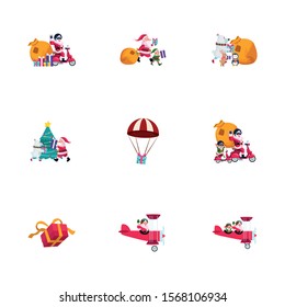 Icon set design, Merry christmas season decoration card invitation celebration and holiday theme Vector illustration