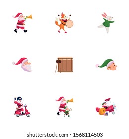 Icon set design, Merry christmas season decoration card invitation celebration and holiday theme Vector illustration