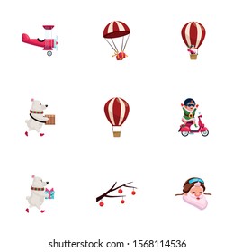 Icon set design, Merry christmas season decoration card invitation celebration and holiday theme Vector illustration