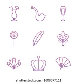 Icon set design, Party celebration event happy birthday holiday surprise anniversary and decorative theme Vector illustration