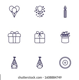 Icon set design, Party celebration event happy birthday holiday surprise anniversary and decorative theme Vector illustration