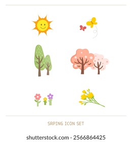 Icon set design for spring