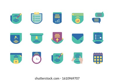 Icon set design, Strategy management business workforce financial corporate investment success and technology theme Vector illustration