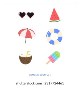 Icon set design for summer.
