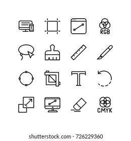 Icon set - Design tools of a software