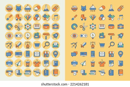 Icon set for designers, content creators, printers, creatives and businesses. Collection of icons for digital business.