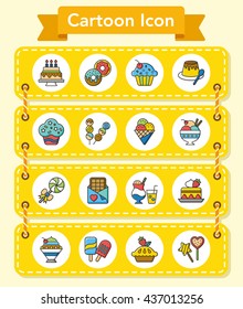 icon set dessert vector