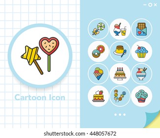 icon set dessert vector