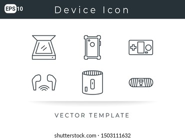 Icon Set Device For Website, Infographic Element. Vector Illustration