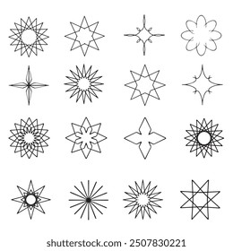 icon set of Different star shapes,vector illustration.