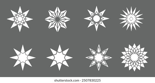 icon set of Different star shapes,vector illustration.