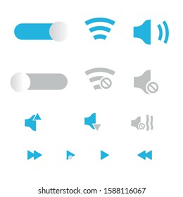 icon set digital mute play