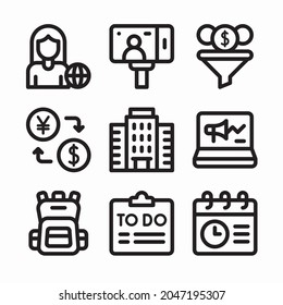 Icon Set Digital Namon for different seasons Line