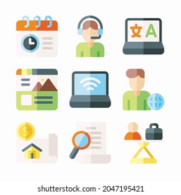Icon Set Digital Namon for different seasons Color