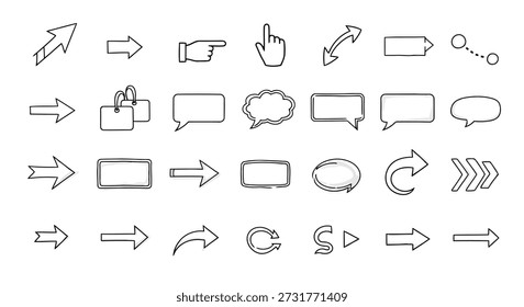 Symbolsatz Richtung Pfeile ui design