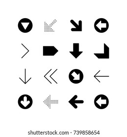 Icon set of directional arrows