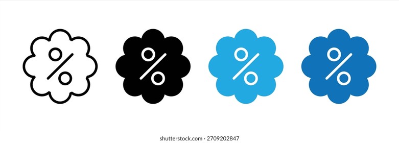 Porcentaje de descuento de conjunto de iconos, Ilustración vectorial