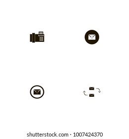 icon set Discussion with arrows, correspondence, valentine card and envelopes
