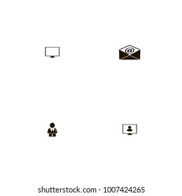 icon set Discussion with politician, network, social and mail