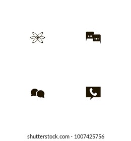 icon set Discussion with round speech bubbles, speech bubbles, phone calls and square
