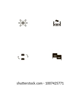 icon set Discussion with speech bubbles, interlocutors, two persons and square