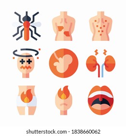 Icon Set Diseases for different seasons Color