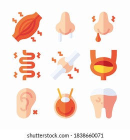 Icon Set Diseases for different seasons Color