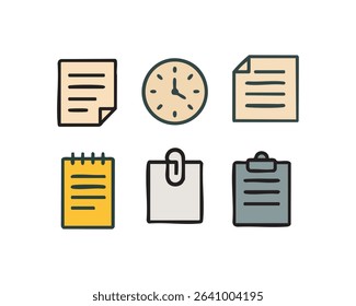 Icon set document button illustration