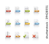 Icon Set - Document Files. Set of icons on white background in Adobe Illustrator EPS 8 format for multiple applications.