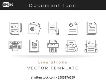 Icon Set Document For Website, Infographic Element. Vector Illustration