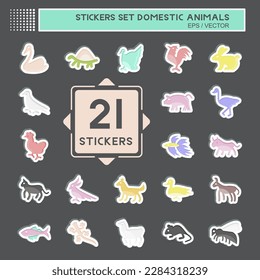 Icon Set Domestic Animals. related to Education symbol. simple design editable. simple illustration