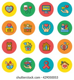 icon set donate vector