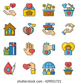 icon set donate vector