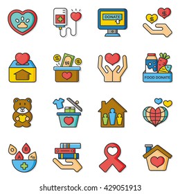 icon set donate vector