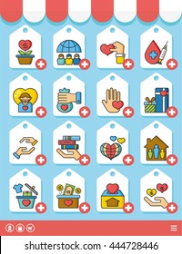 icon set donate vector