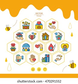 icon set donate vector