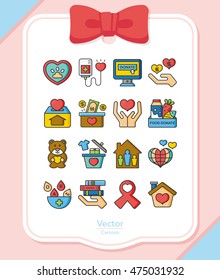 icon set donate vector