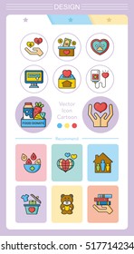 icon set donate vector