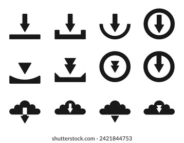 icon set download button, simple design for graphic needs, eps 10.