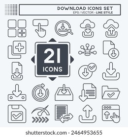 Icon Set Download. related to Button symbol. line style. simple design illustration