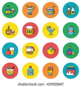 icon set drink vector