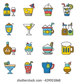 icon set drink vector