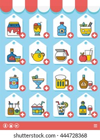 icon set drink vector