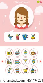 icon set drink vector