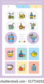 icon set drink vector