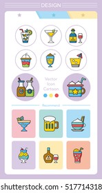 icon set drink vector