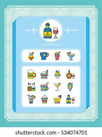 icon set drink vector