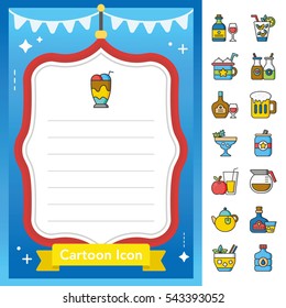 icon set drink vector